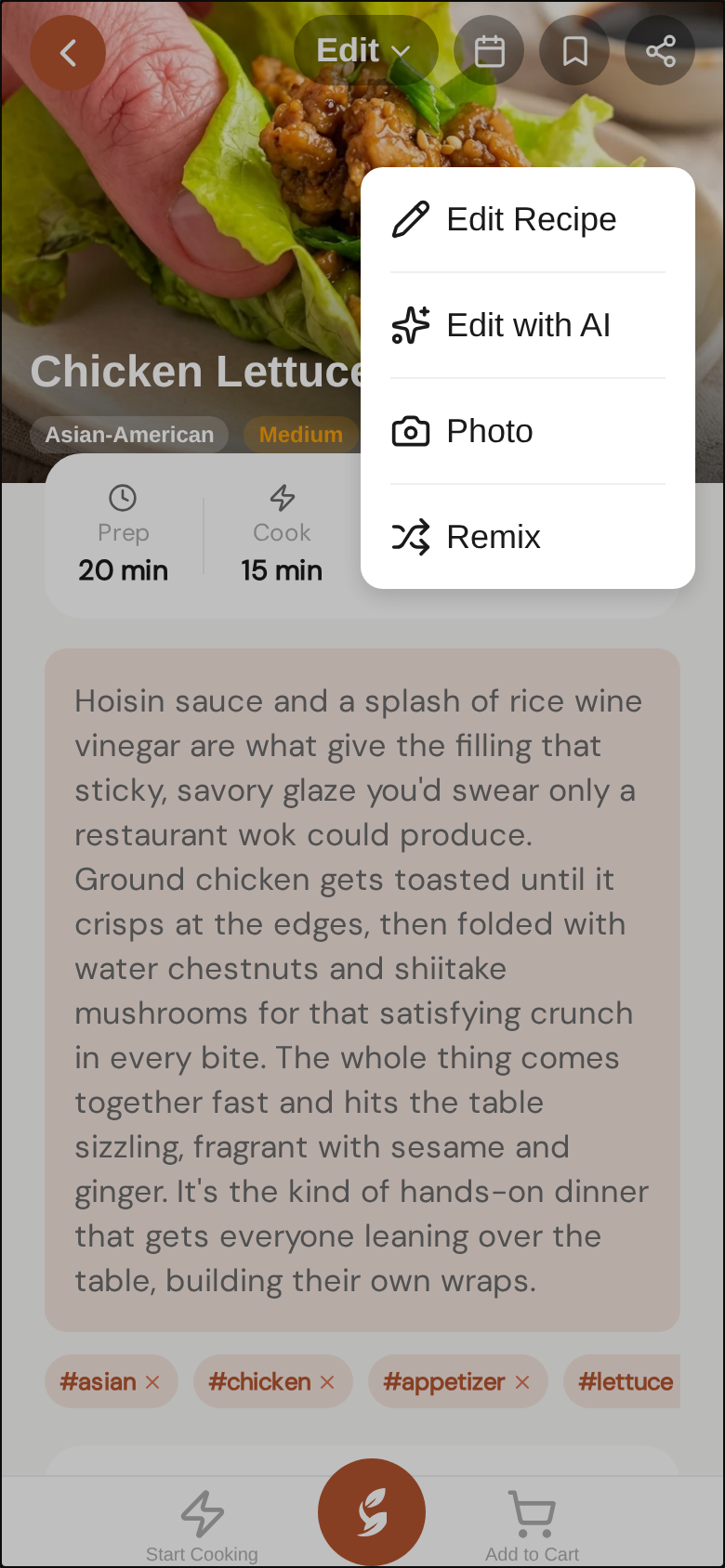 Open the Edit menu — Photo lives there