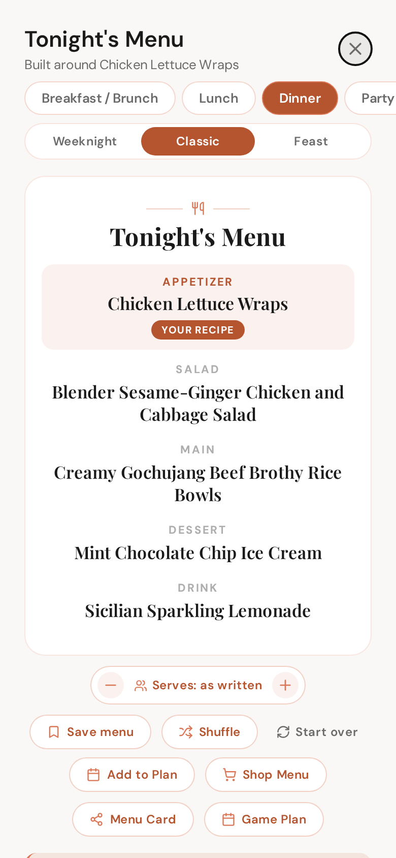 A whole evening built around the dish you started with