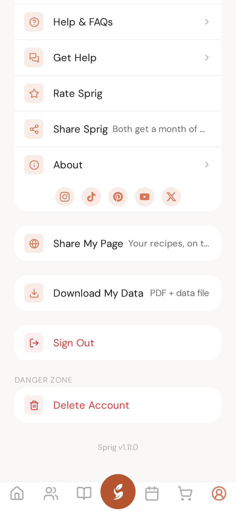 Delete Account — in the Danger Zone, and it means it