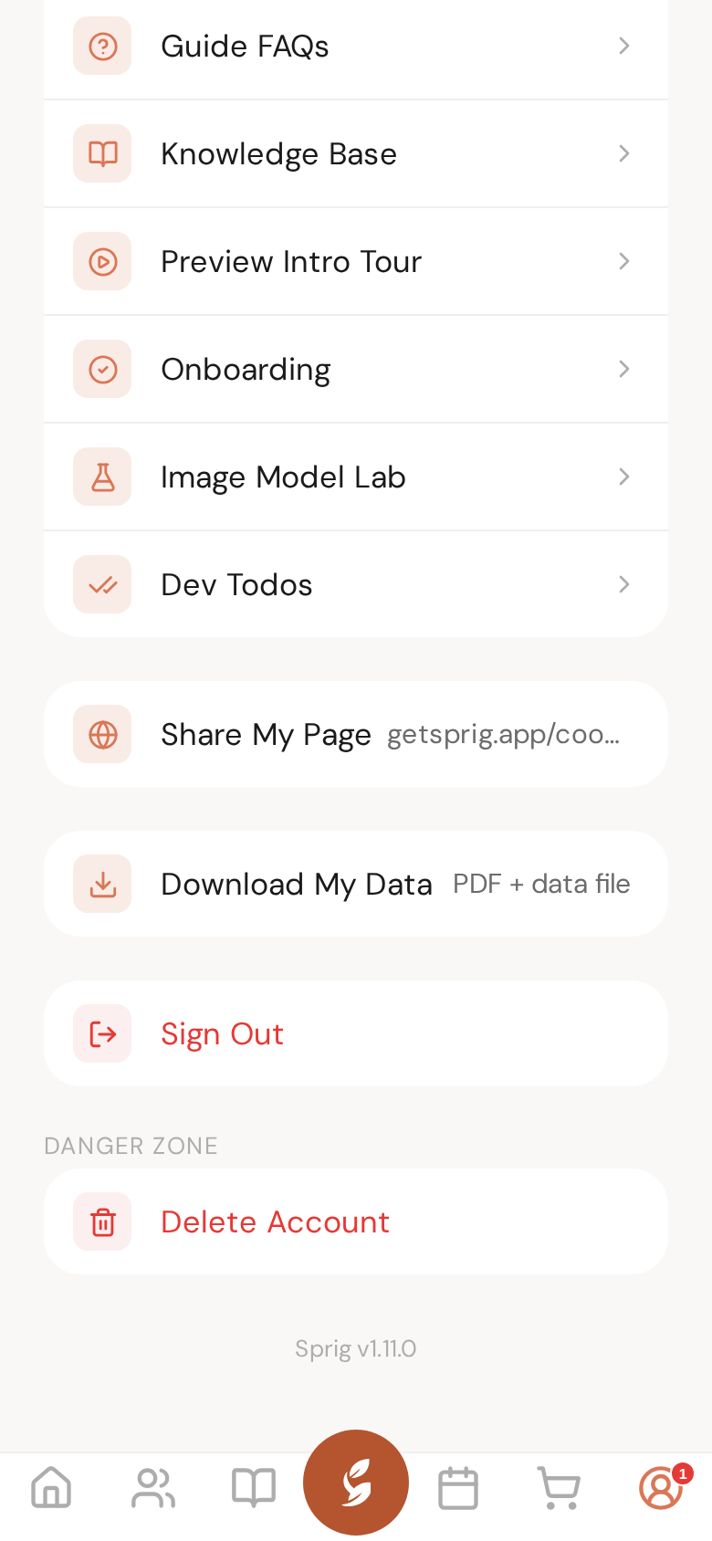 On the You page, tap Download My Data