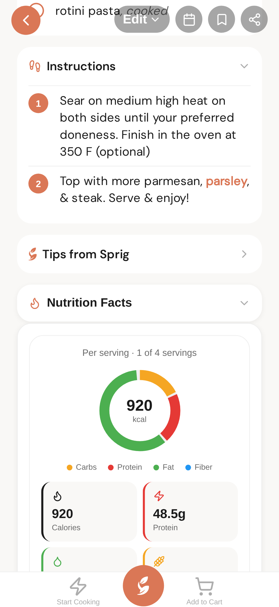 The nutrition facts panel