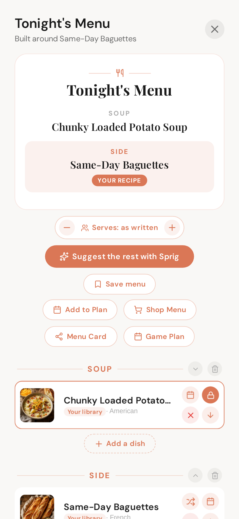 Tonight's Menu built around one dish