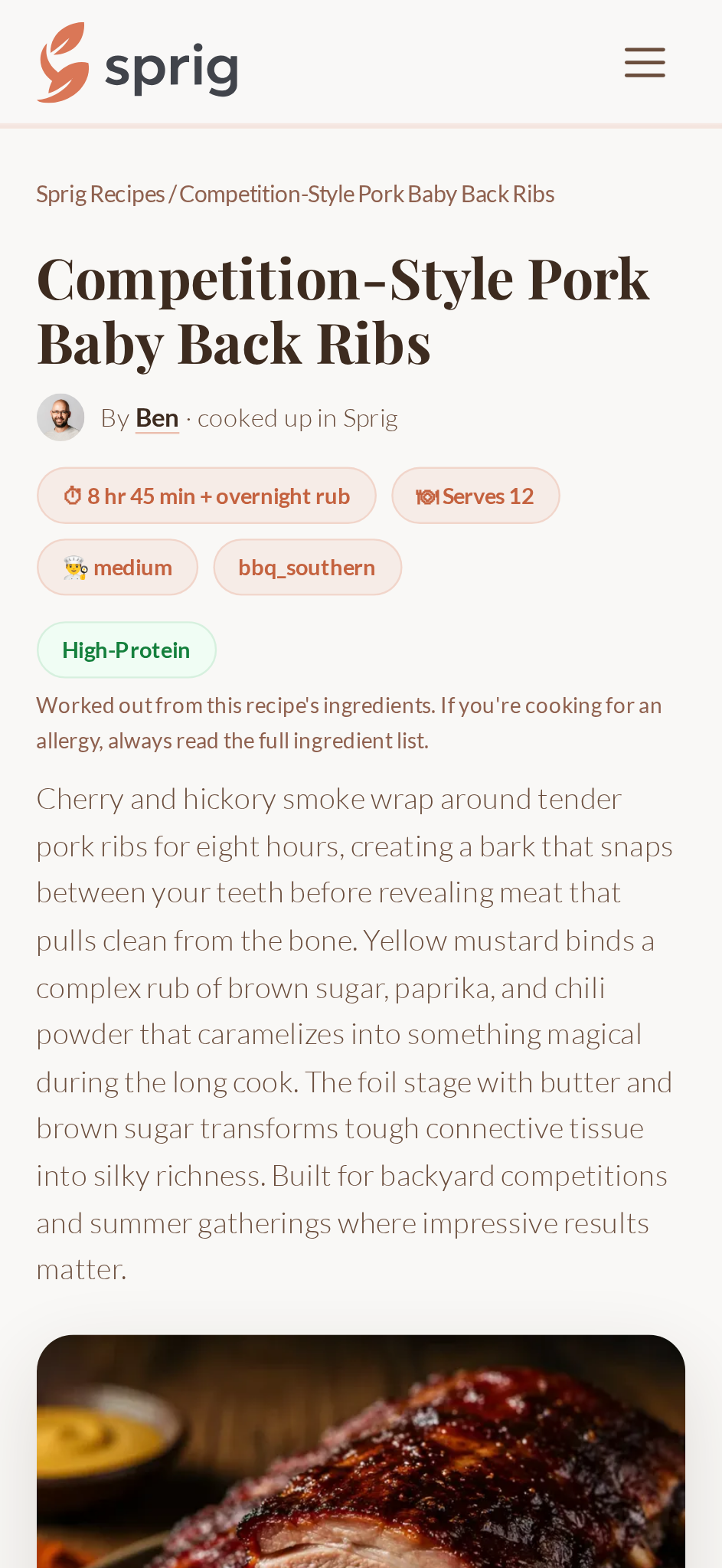 A shared recipe as the web sees it