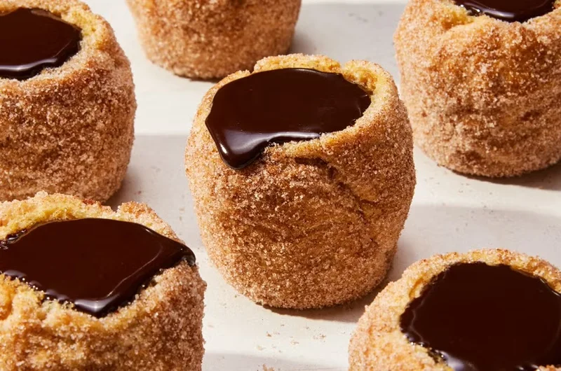 Churro Cupcakes with Chocolate Ganache