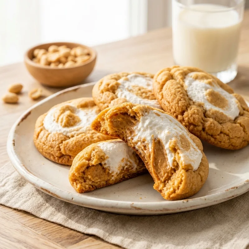 Peanut Butter and Fluff Cookies