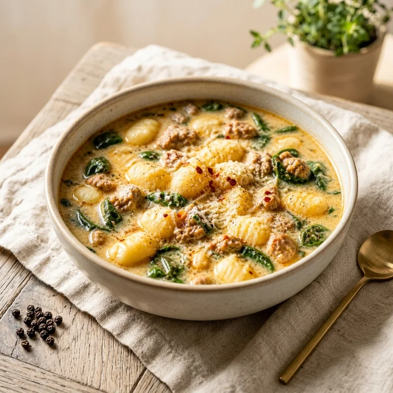 Creamy Italian Sausage & Gnocchi Soup