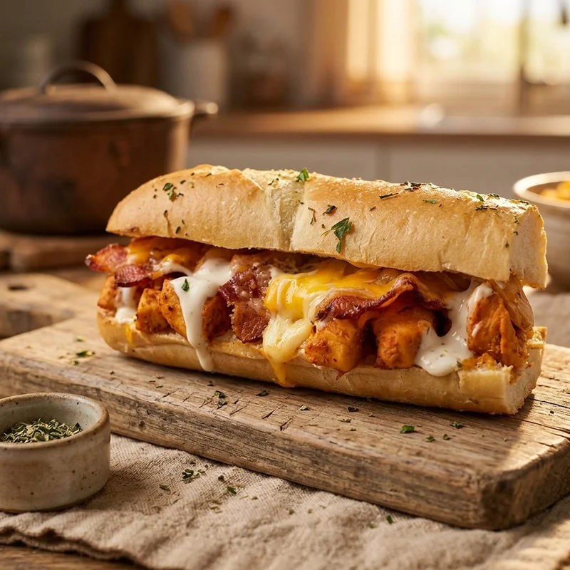Chicken Bacon Ranch Baked Subs
