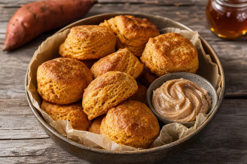 Sweet Potato Biscuits with Cinnamon Honey Butter