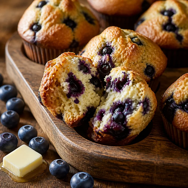 Fluffy Blueberry Muffins