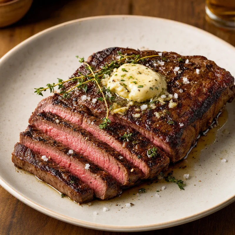 Grilled Top Sirloin Steak with Garlic Butter Baste