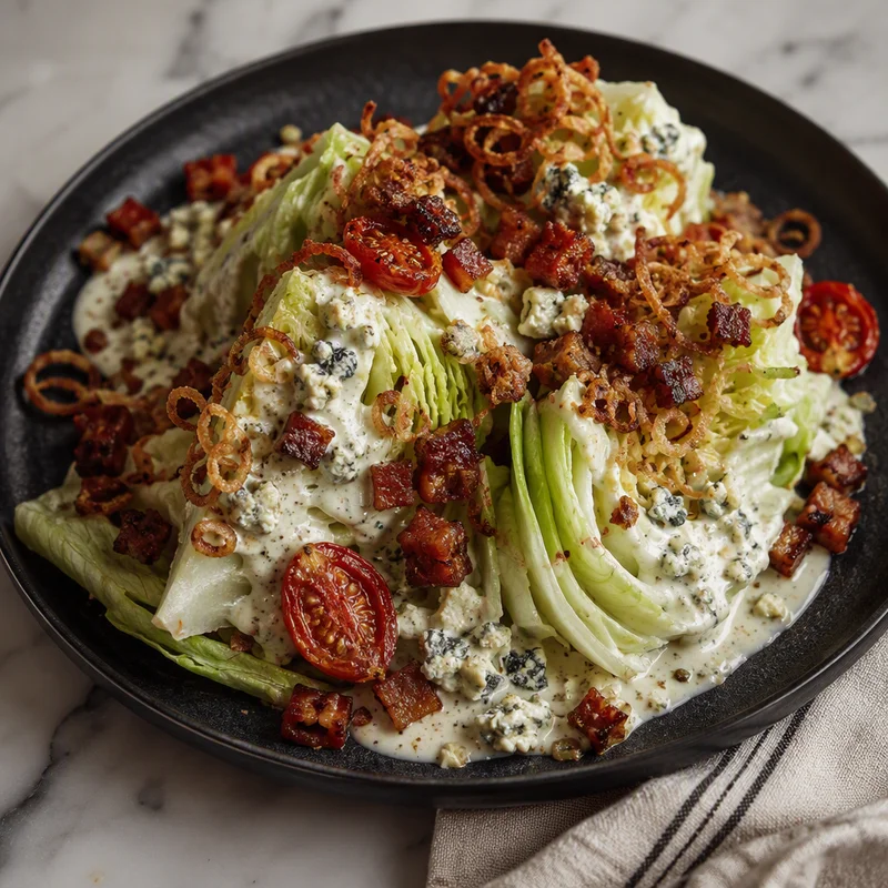 Iceberg Wedge with Gorgonzola Cream, Crispy Pancetta & Fried Shallots
