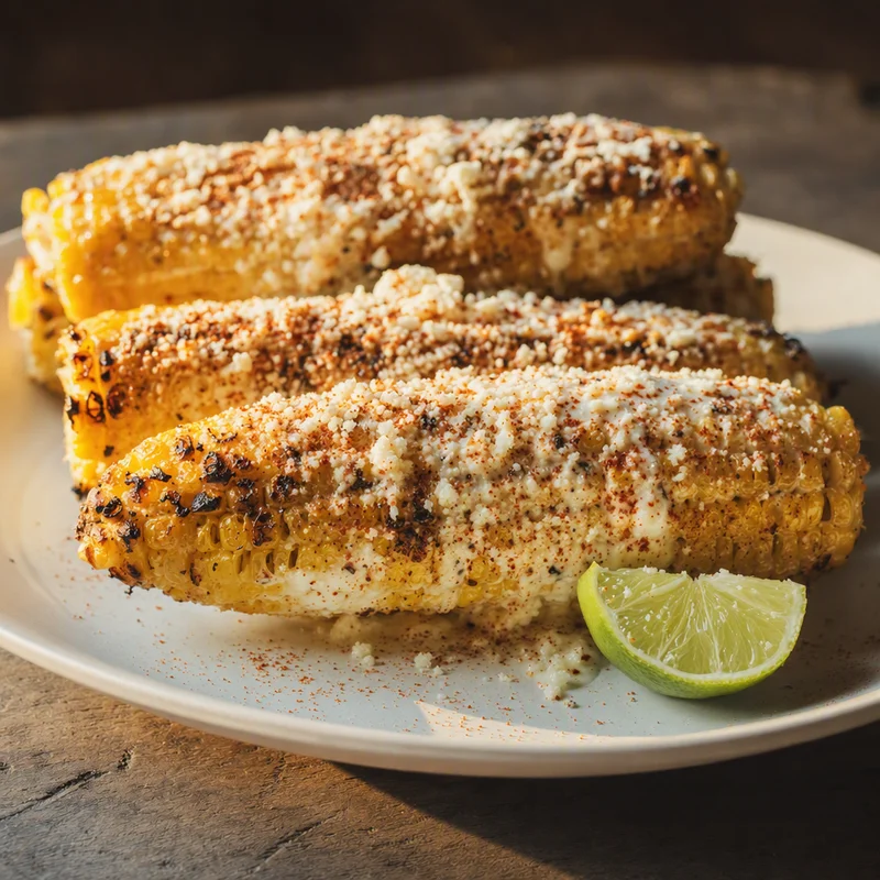 Charred Elote with Cotija-Lime Crema