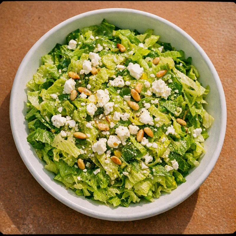 Taverna Shredded Romaine Salad with Olive-Feta Dressing