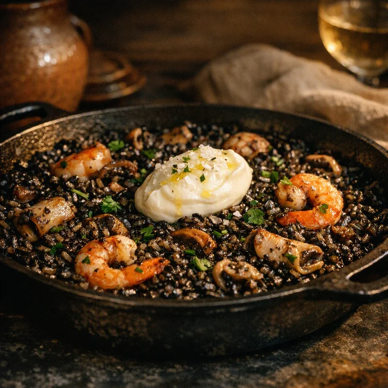Arroz Negro with Garlic Aioli