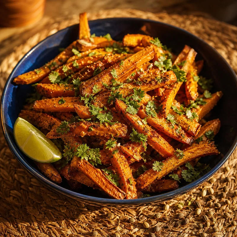 Crispy Chaat Masala Sweet Potato Fries