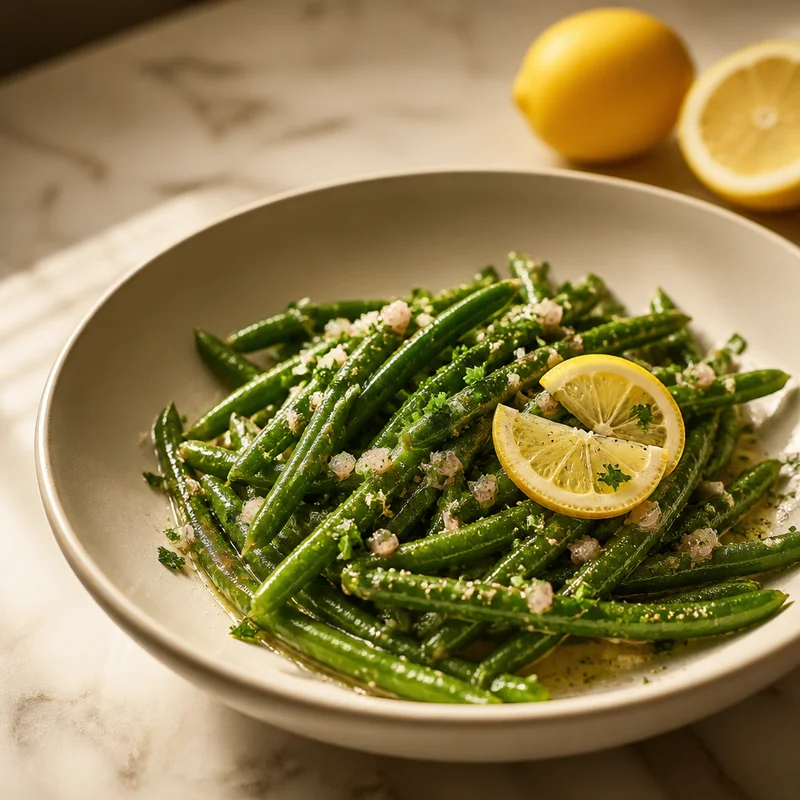 Sautéed Haricots Verts with Shallot, Butter and Lemon