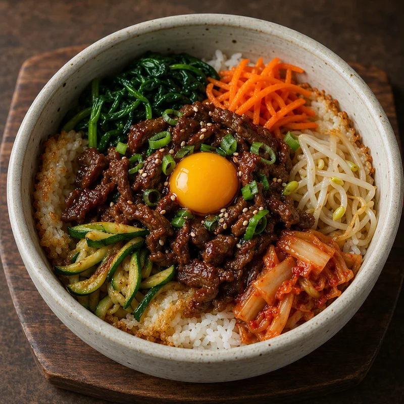 Spicy Beef Bibimbap with Crispy Cast-Iron Rice