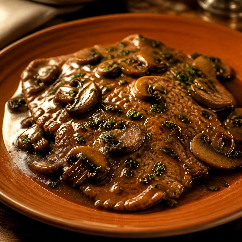 Veal Marsala with Tender Pounded Scaloppine