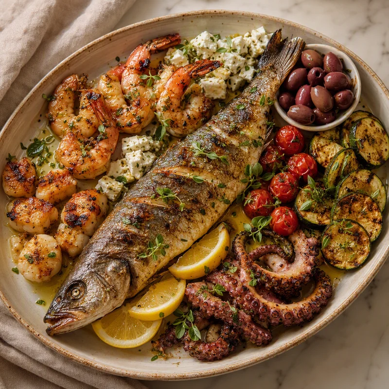 Sheet-Pan Greek Seafood Platter for Two