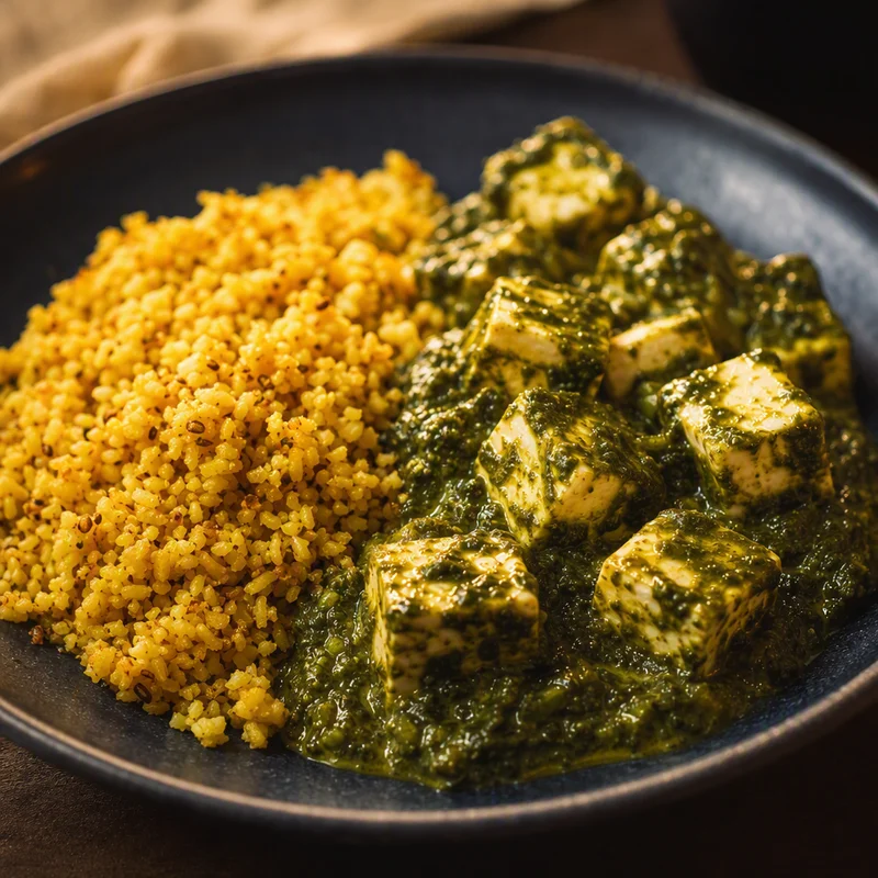 Creamy Spinach Paneer with Cumin Cauliflower Rice