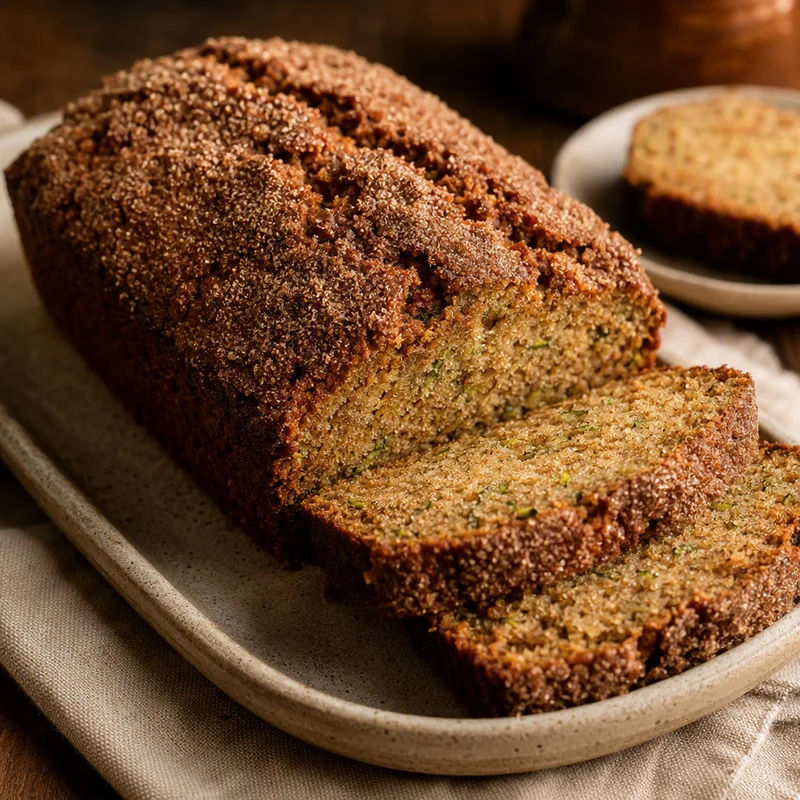 Bakery-Style Zucchini Bread with a Crunchy Cinnamon-Sugar Crust