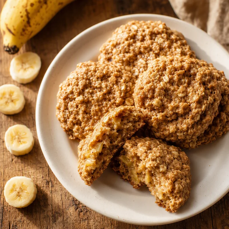Banana Peanut Butter Oat Cookies