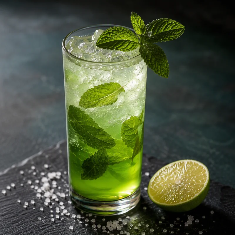 Shaken Virgin Mojito with Bright Mint Syrup