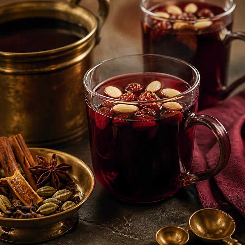Swedish Glögg with Aquavit-Soaked Raisins and Almonds