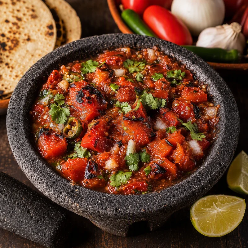 Blistered Tomato Salsa Asada (Smoky Molcajete-Style)