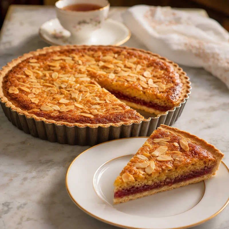 Classic Bakewell Tart with Raspberry Jam & Almond Frangipane
