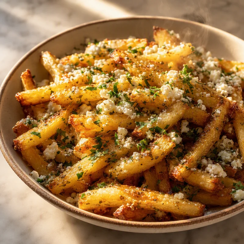 Greek Fries with Lemon, Oregano and Feta