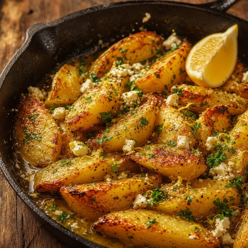 Greek Lemon Roasted Potato Wedges