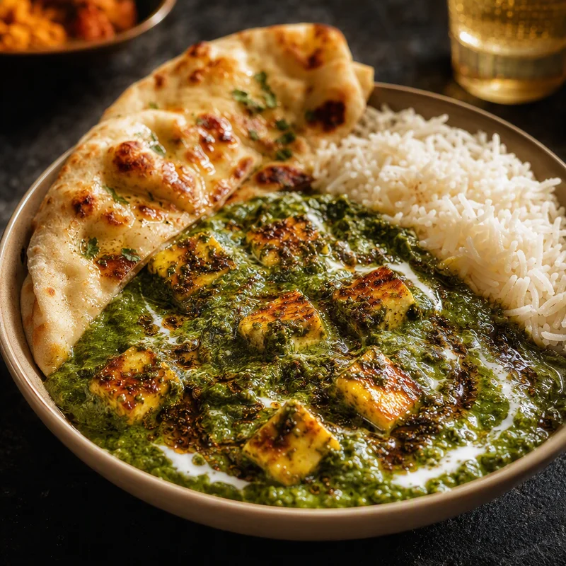 Skillet Palak Paneer with Browned Ghee