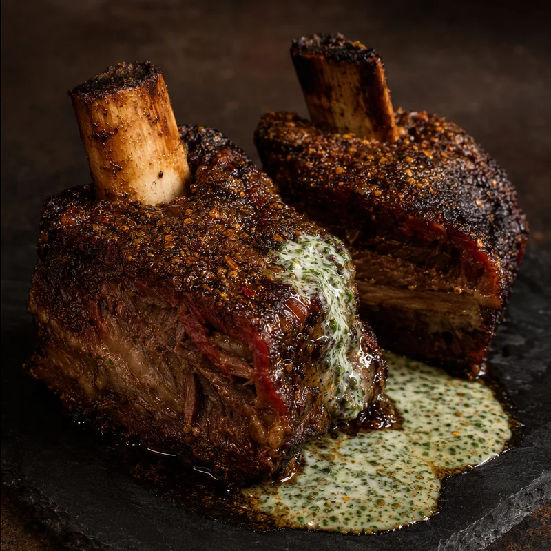 Pecan-Smoked Masala Beef Short Ribs