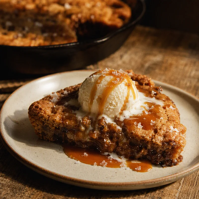 Salted Caramel Skillet Cookie