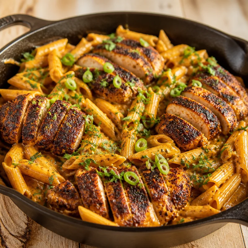 One-Skillet Blackened Cajun Chicken Pasta