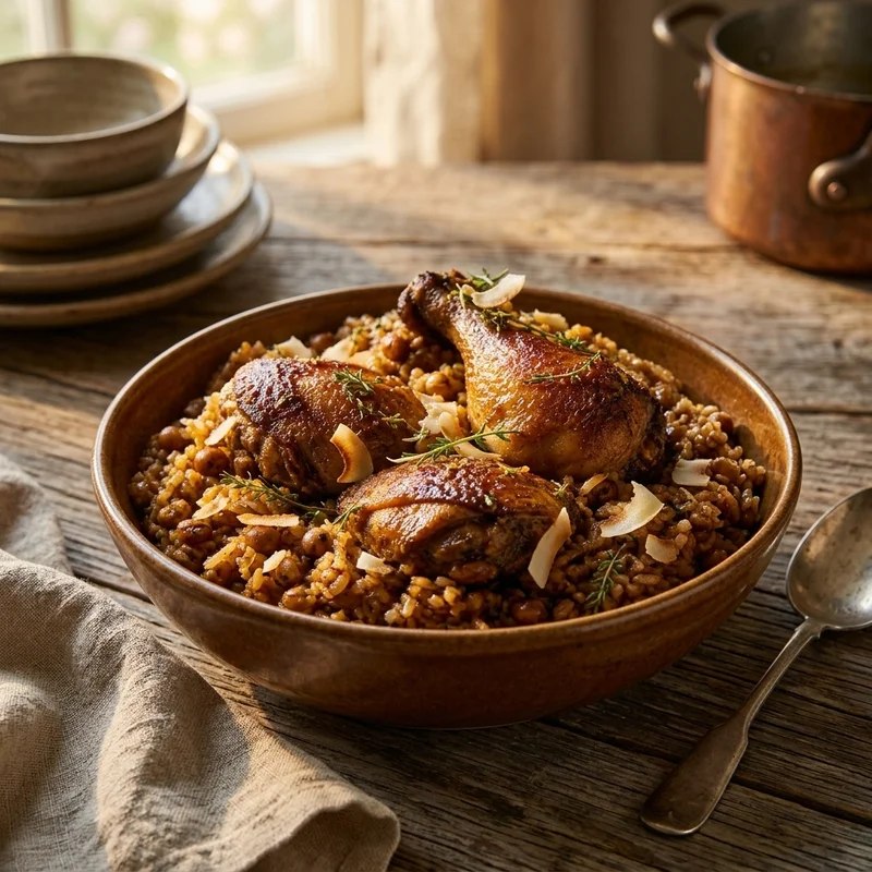 Trinidadian Chicken Pelau with Pigeon Peas