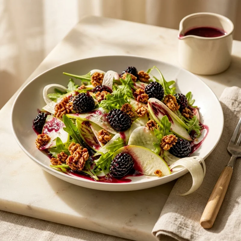 Shaved Apple, Fennel & Arugula Salad with Blackberry Vinaigrette