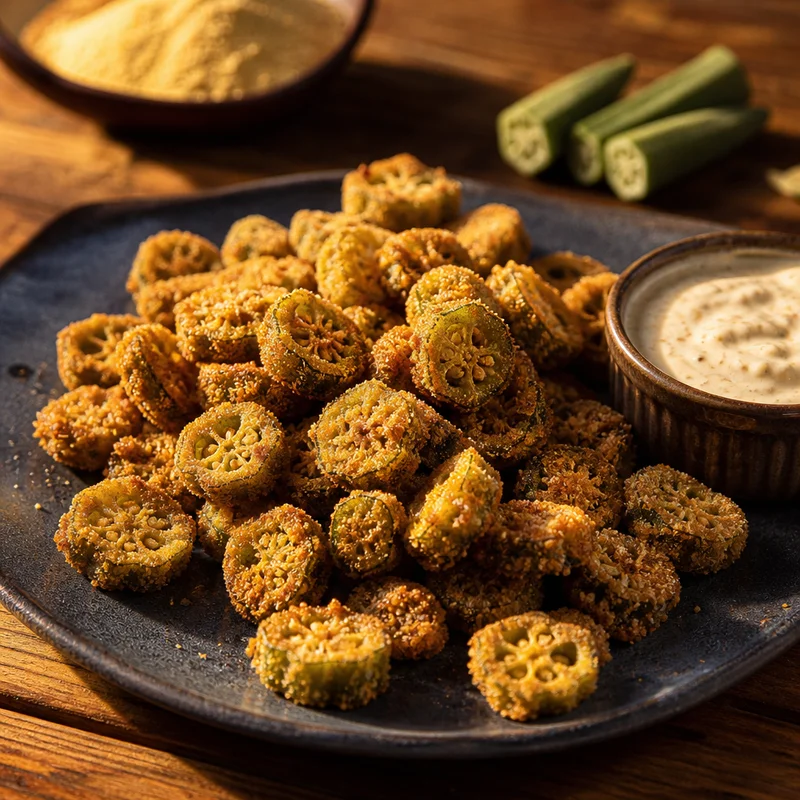 Crispy Cornmeal Fried Okra