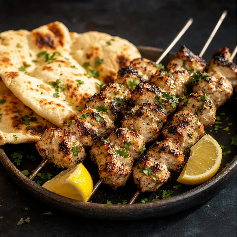 Grilled Creamy Malai Chicken Skewers