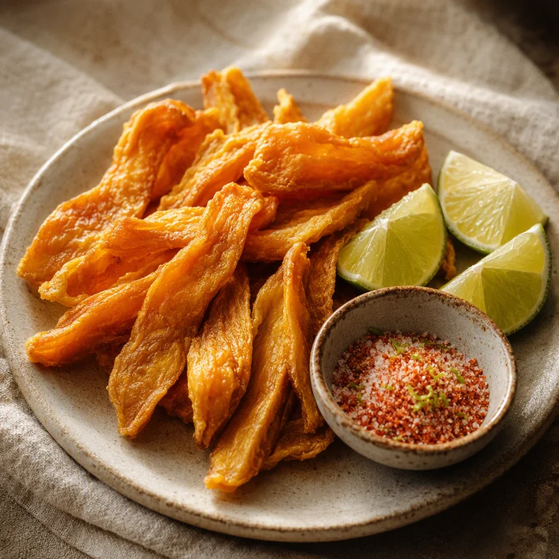 Chewy Oven-Dried Mango Strips with Chili-Lime Salt
