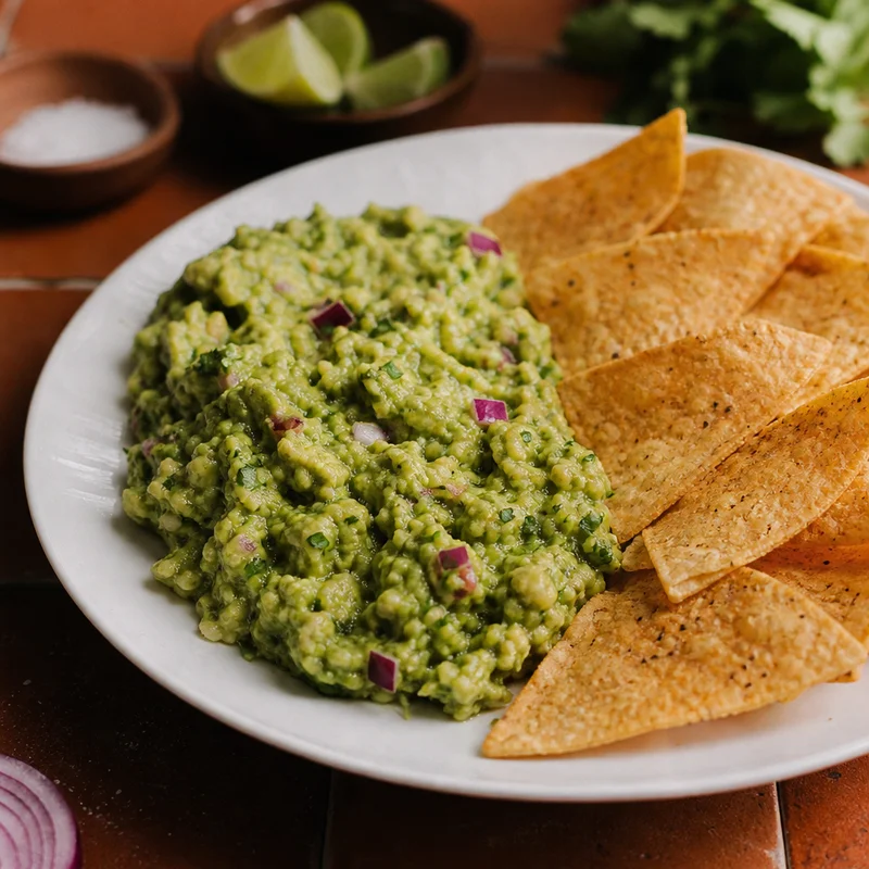 Five-Minute Party Guacamole with Lime-Salt Chips