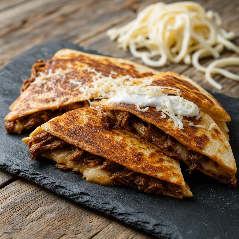 Barbacoa Quesadilla with Crispy Griddled Tortillas