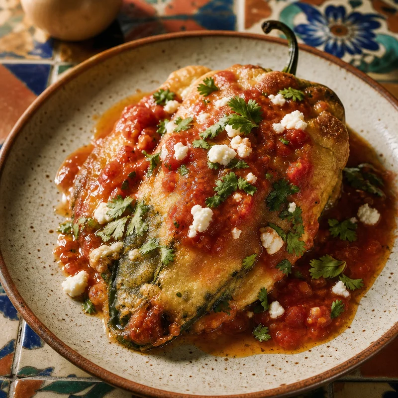 Tex-Mex Chile Rellenos with Quick Ranchero Sauce