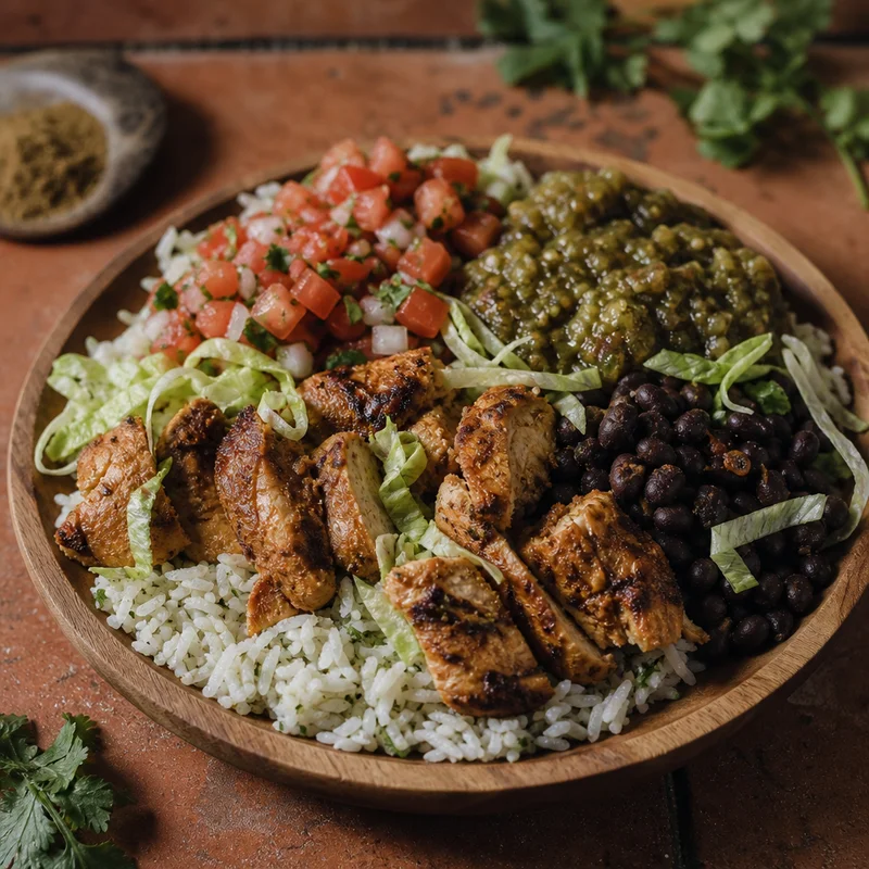 Meal-Prep Chicken Burrito Bowls with Cilantro-Lime Rice and Two Salsas