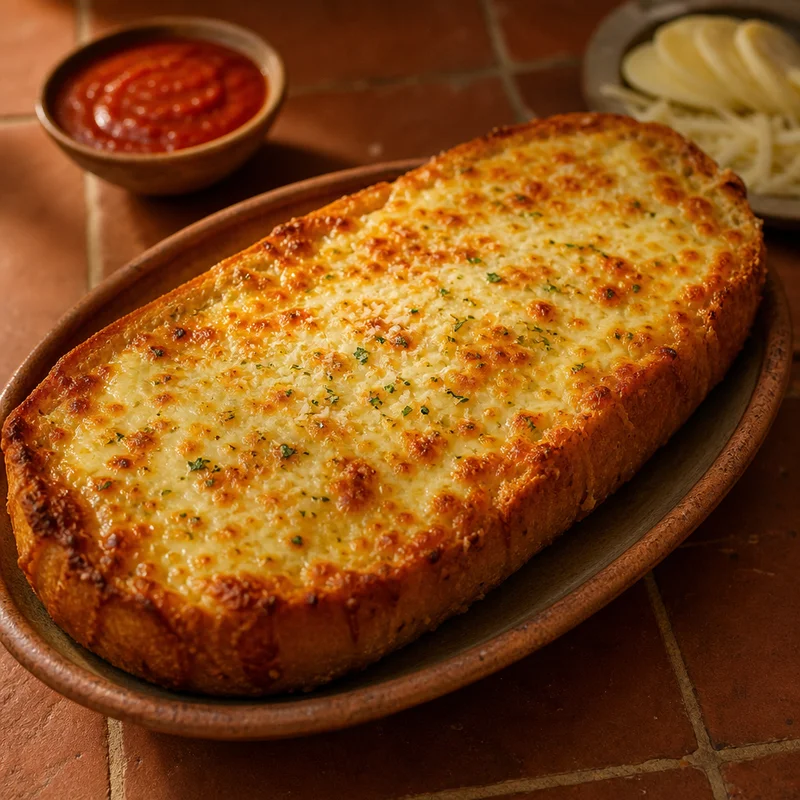 Three-Cheese Garlic Bread with Marinara