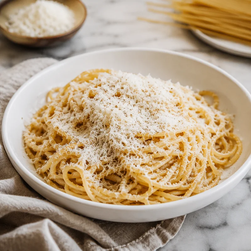 Browned Garlic Butter Spaghetti with Mizithra