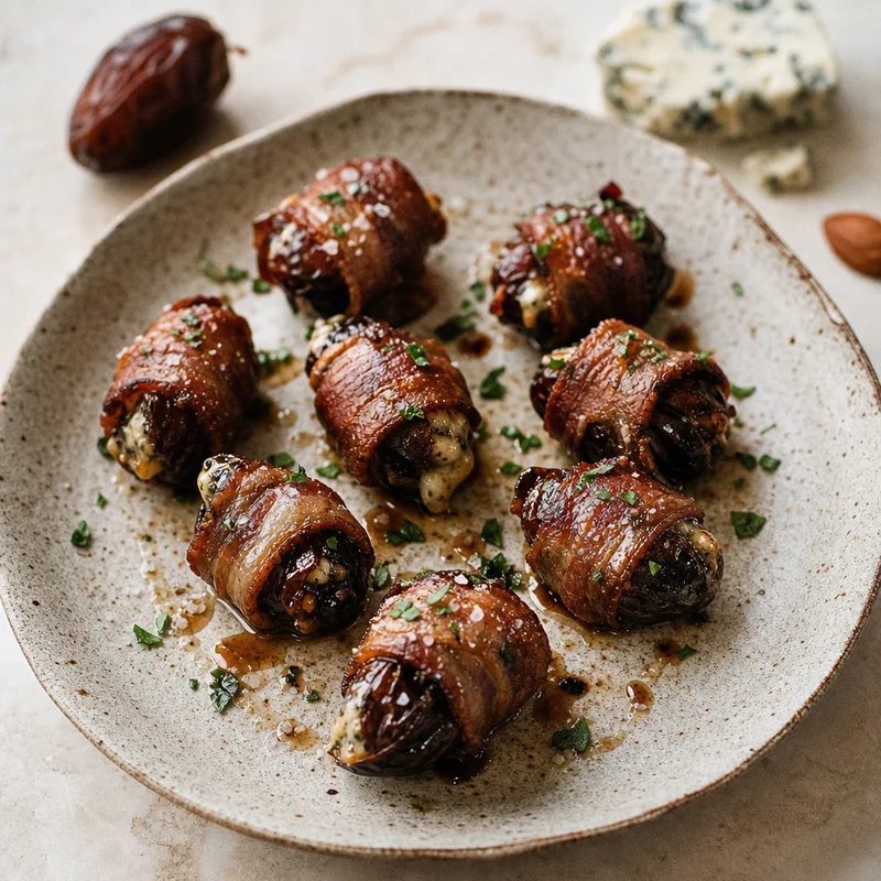 Gorgonzola-Stuffed Bacon-Wrapped Dates