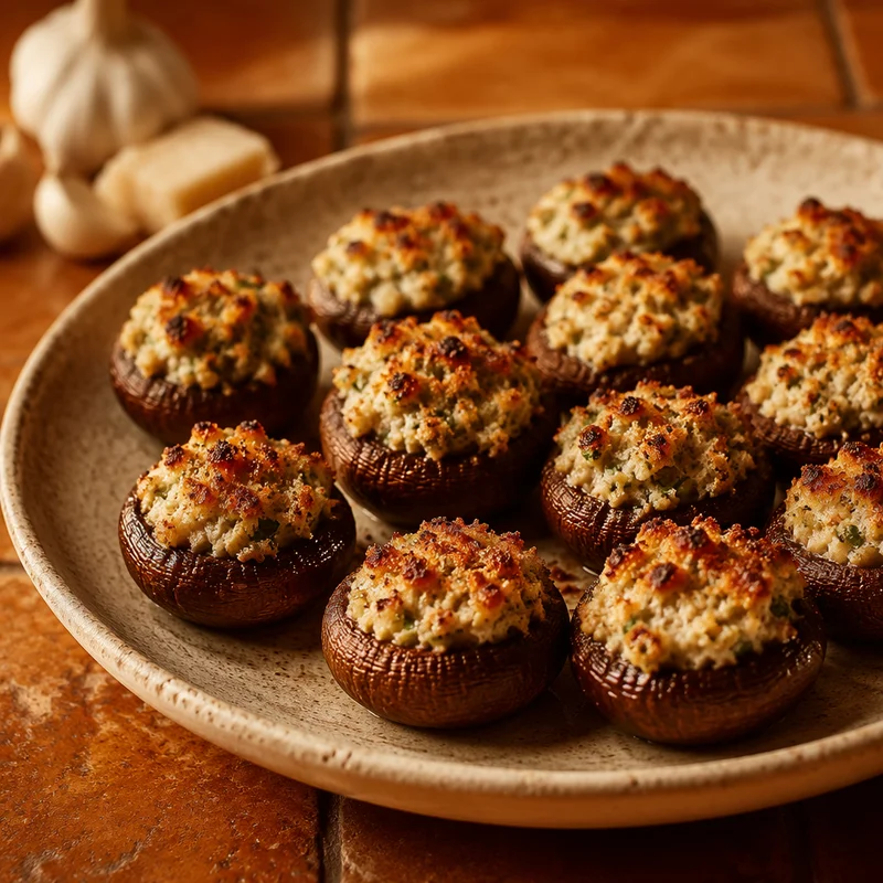 Crisp-Topped Italian Stuffed Mushrooms