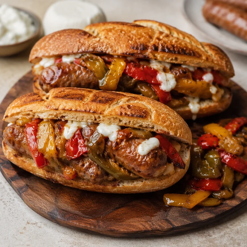 Pressed Italian Sausage and Peppers Sandwiches